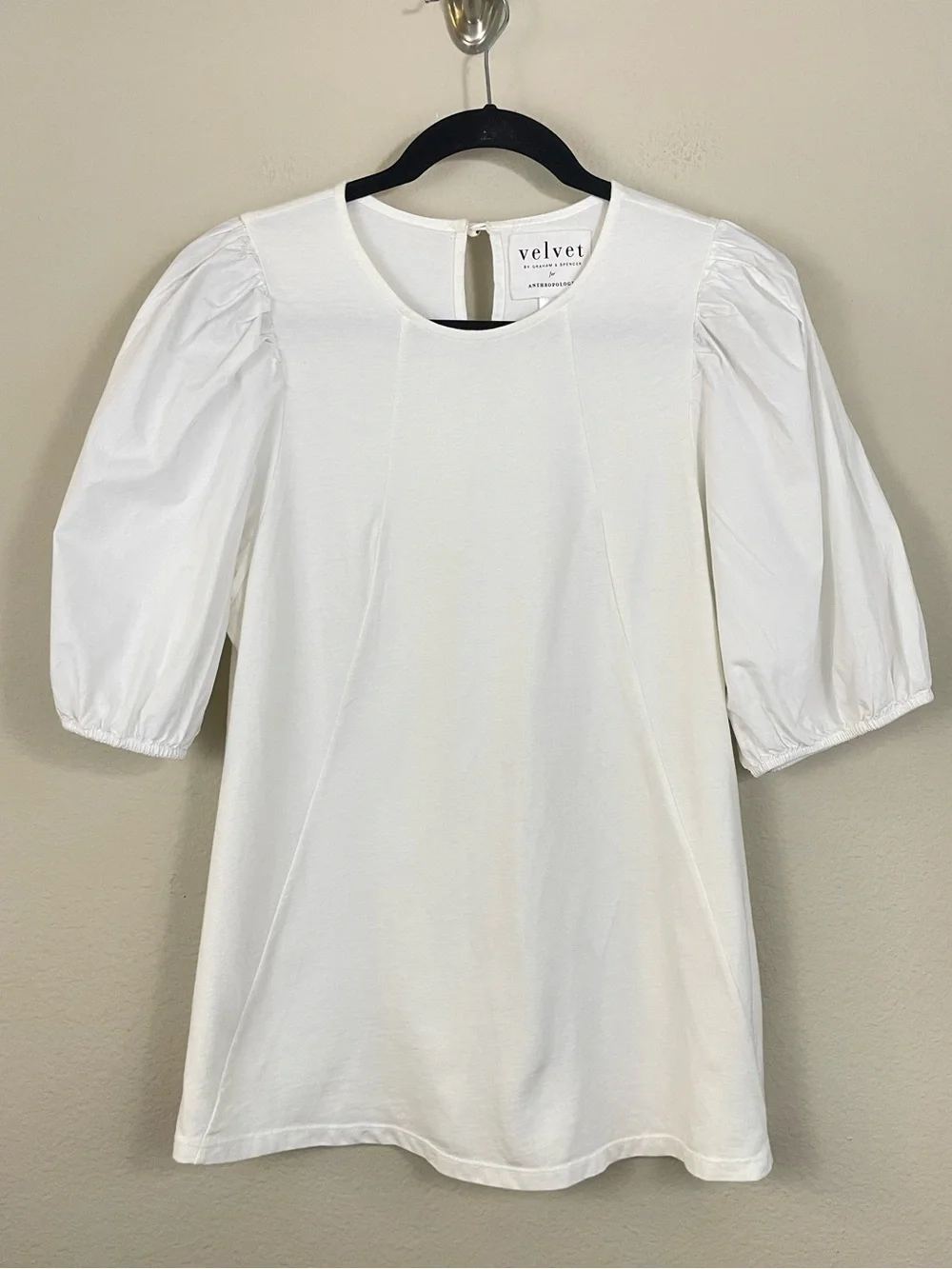 Velvet by Graham & Spencer Miki Top Puff Short Sleeves A Line Blouse Size L